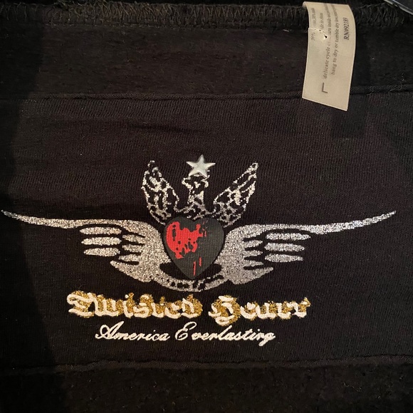 Twisted Sister Cotten jacket w/rhinestones.  Large - Picture 3 of 5